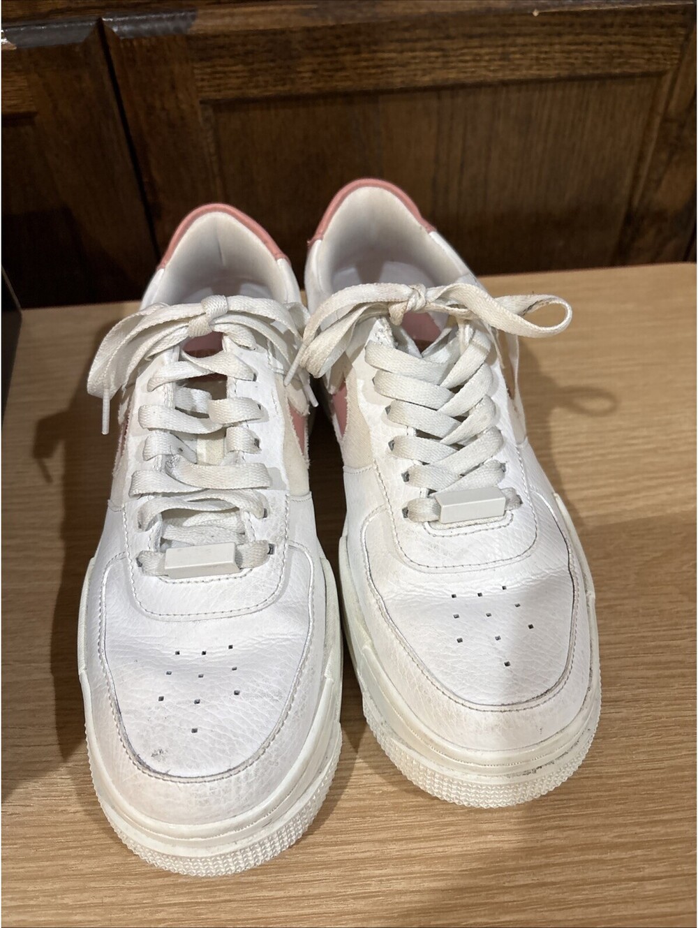 Nike Air Force 1 Women’s Lace-Up Leather Pink/White Leather Sz 8